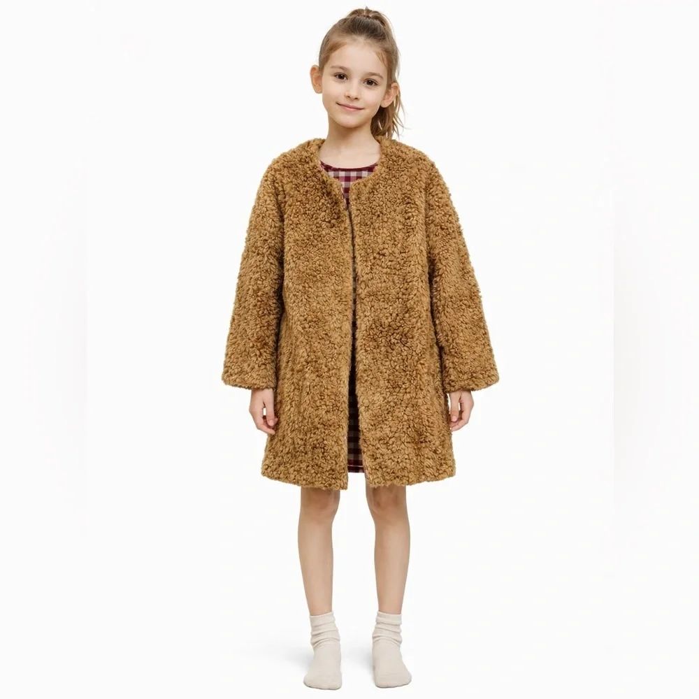 Babe & Tess kids Cozy Brown teddy Jacket coat NEW